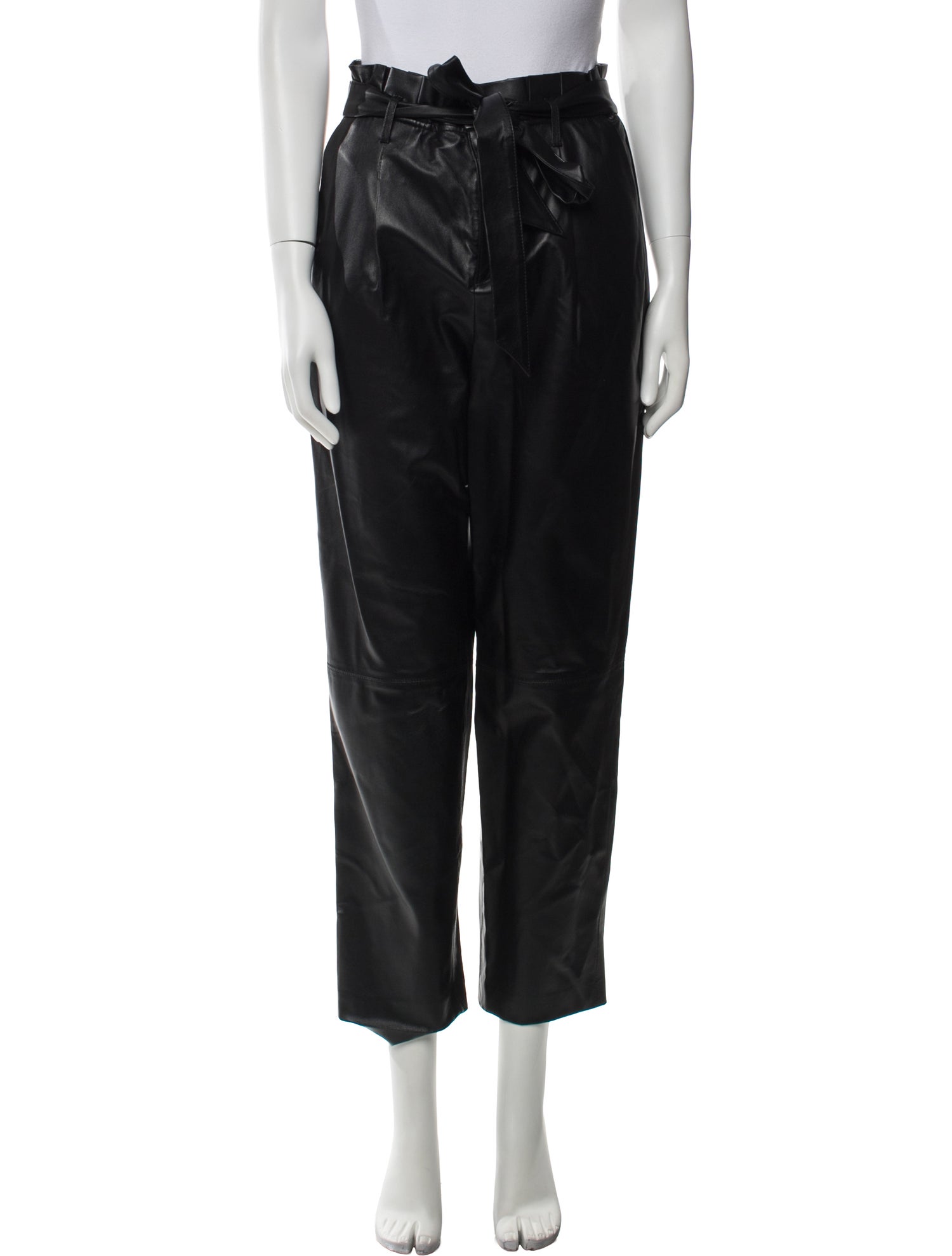 Alice + Olivia Lamb Leather Straight Leg Pants