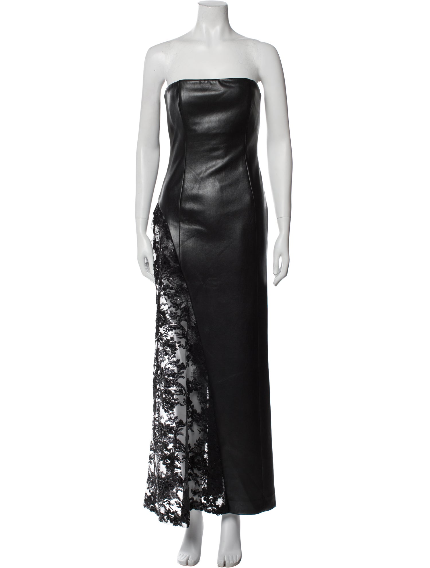 Alice + Olivia Faux Leather Long Dress