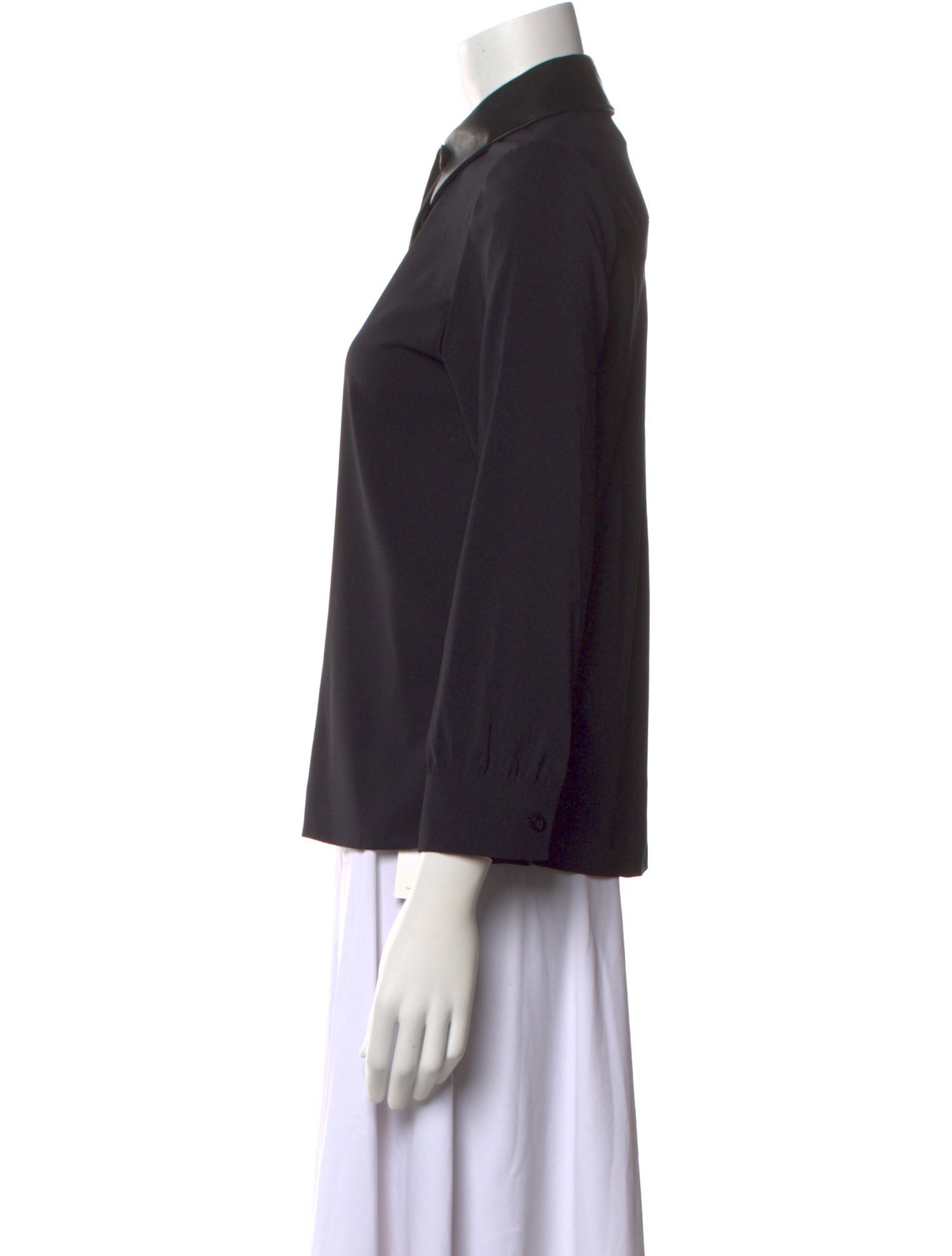 Alice + Olivia Three-Quarter Sleeve Button-Up Top