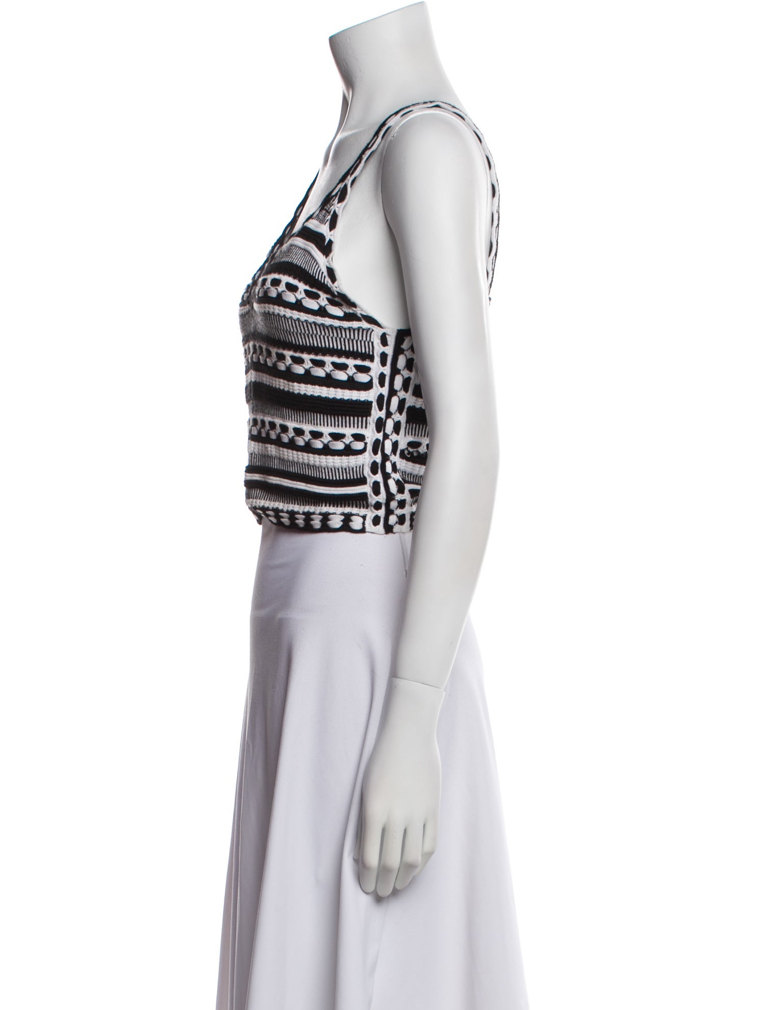 Alice + Olivia Striped V-Neck Crop Top