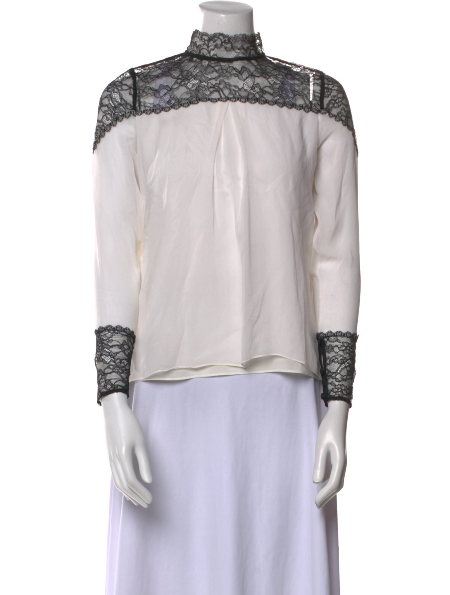 Alice + Olivia Silk Mock Neck Blouse