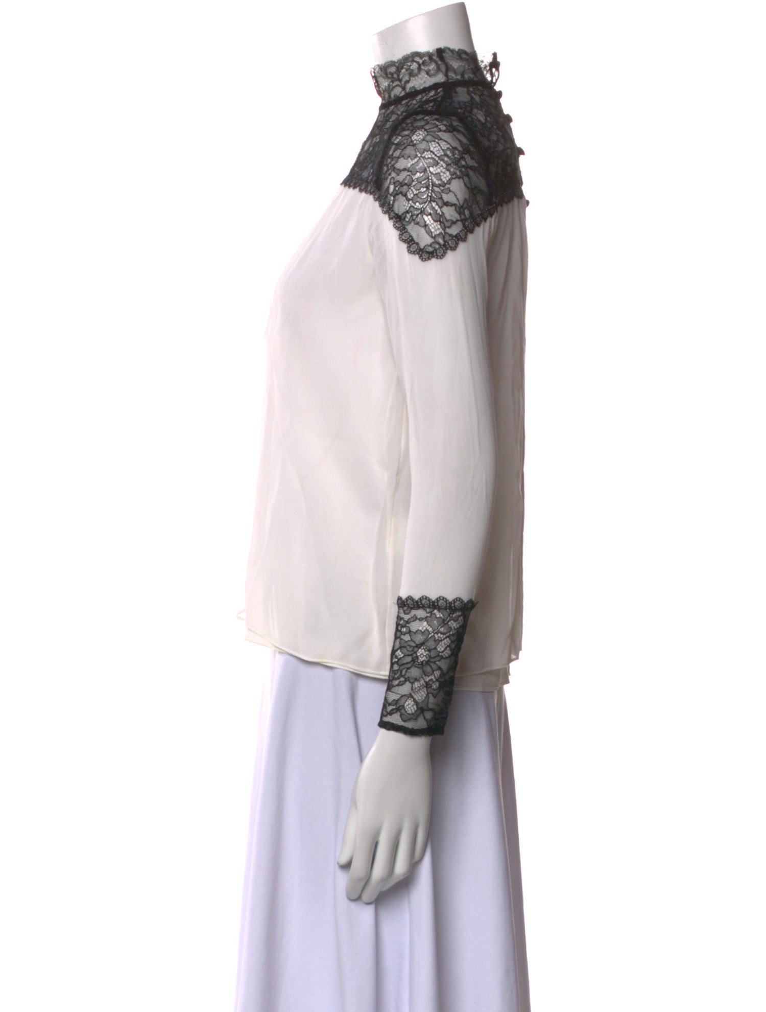 Alice + Olivia Silk Mock Neck Blouse