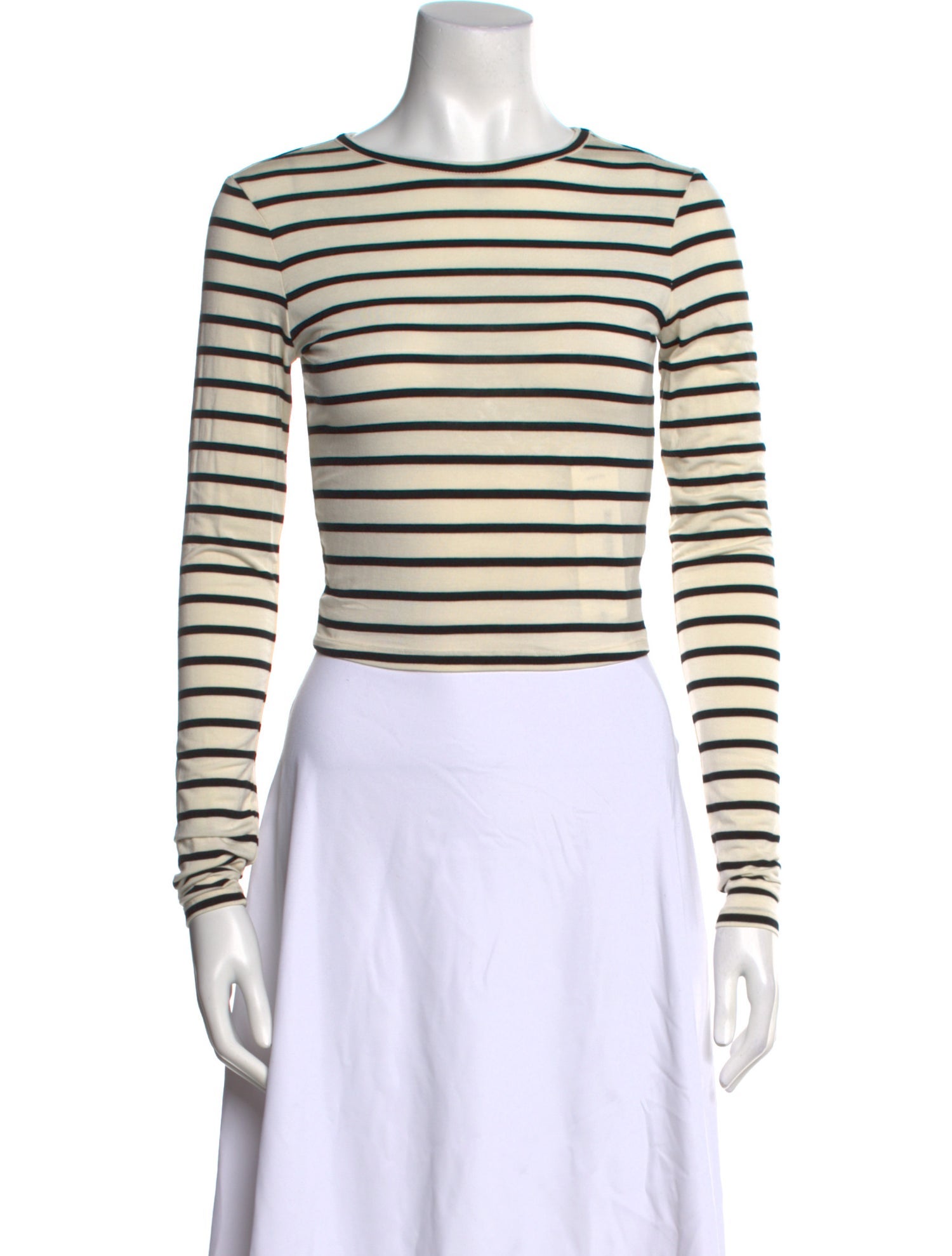 Alice + Olivia Striped Crew Neck Crop Top w/ Tags