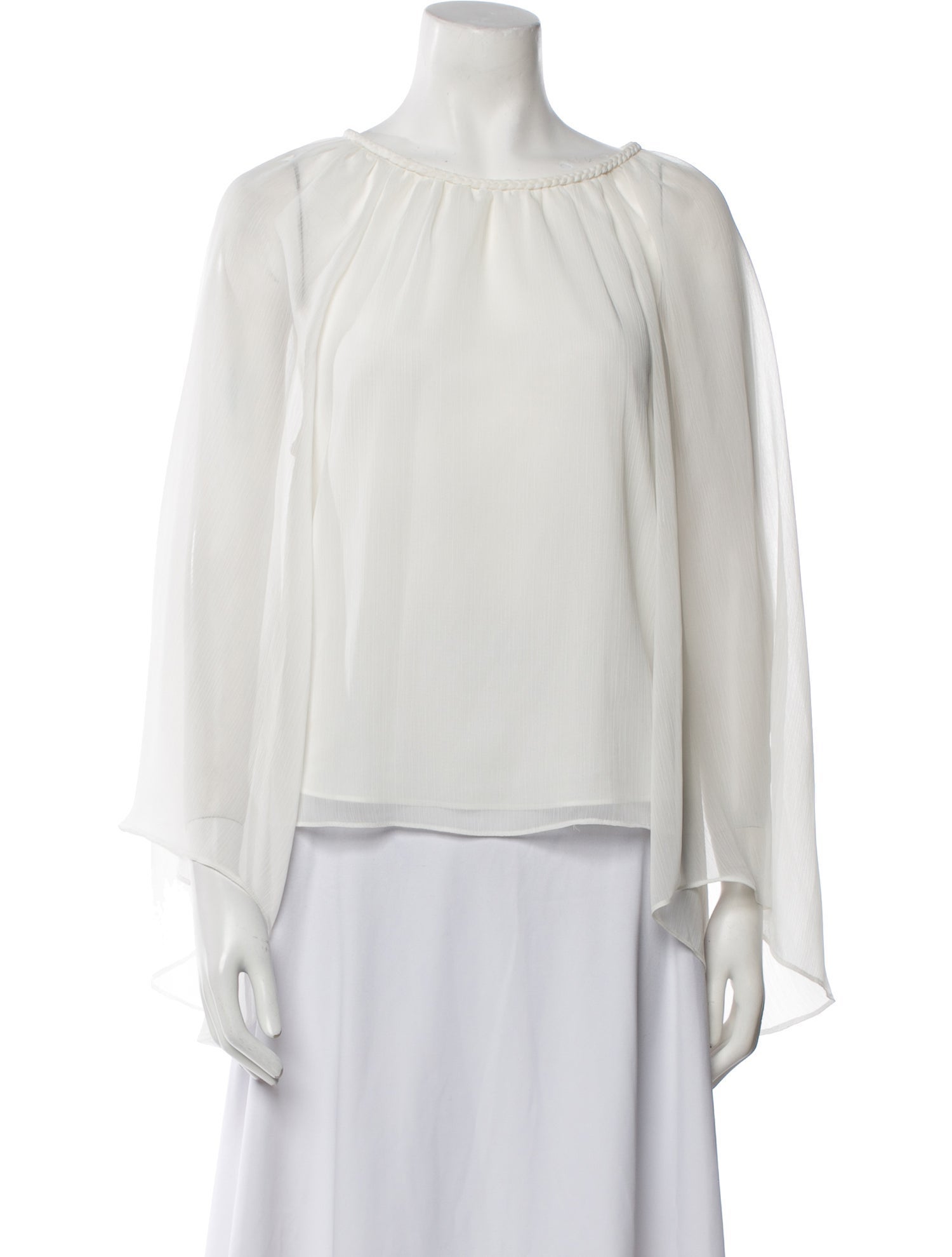 Alice + Olivia Bateau Neckline Long Sleeve Blouse