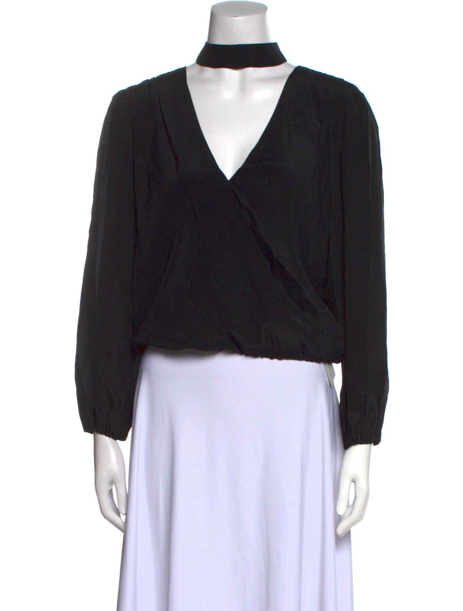 Alice + Olivia Silk V-Neck Crop Top