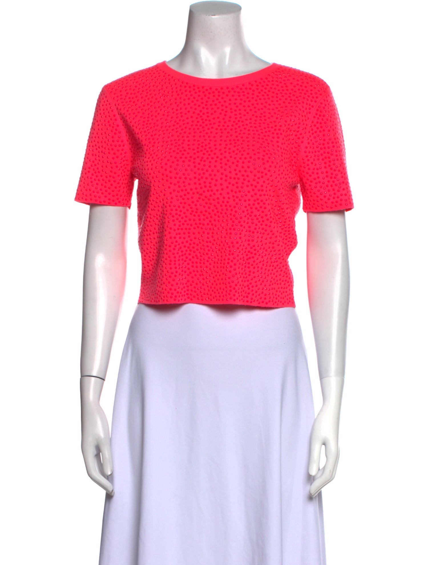 Alice + Olivia Crew Neck Short Sleeve Crop Top