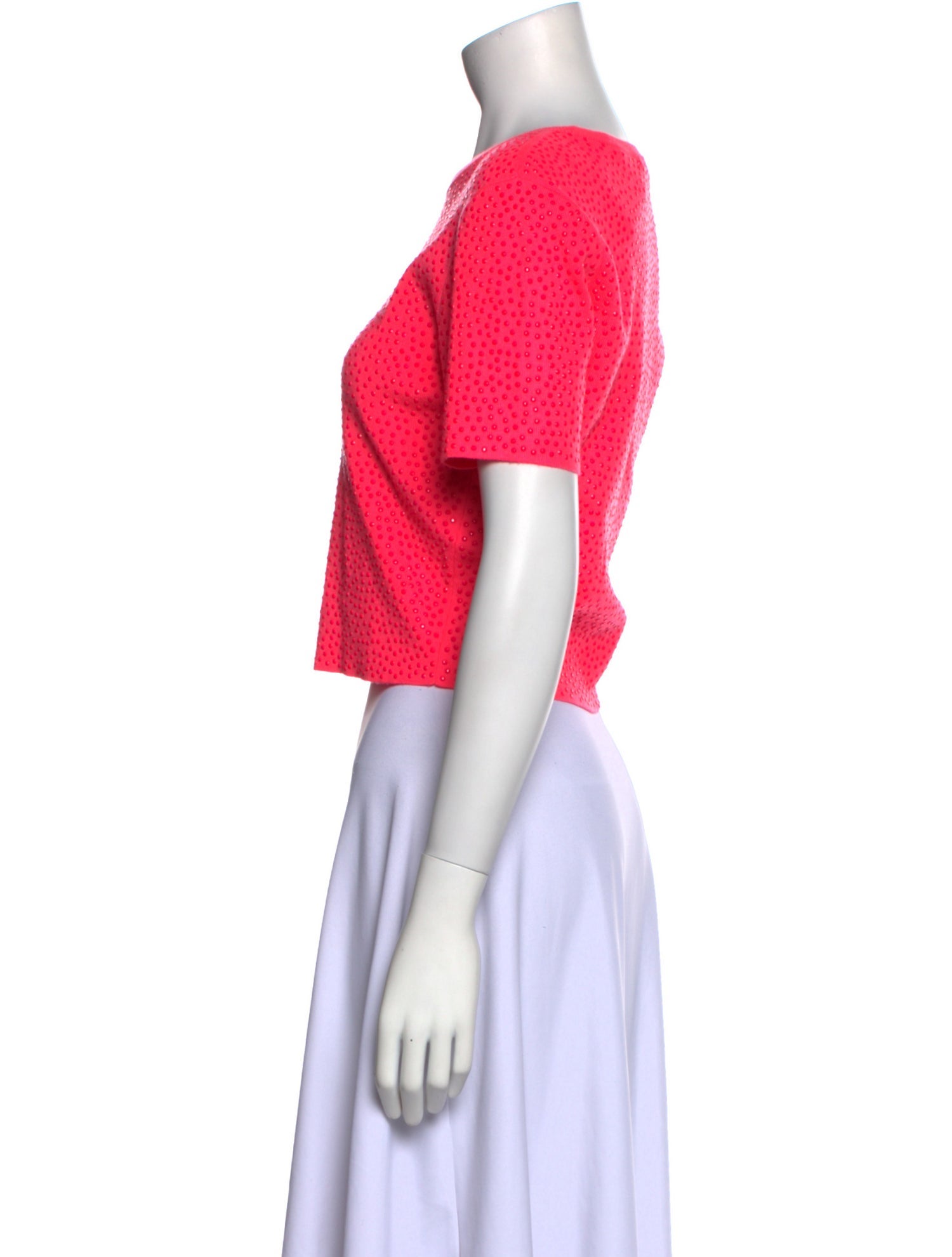 Alice + Olivia Crew Neck Short Sleeve Crop Top