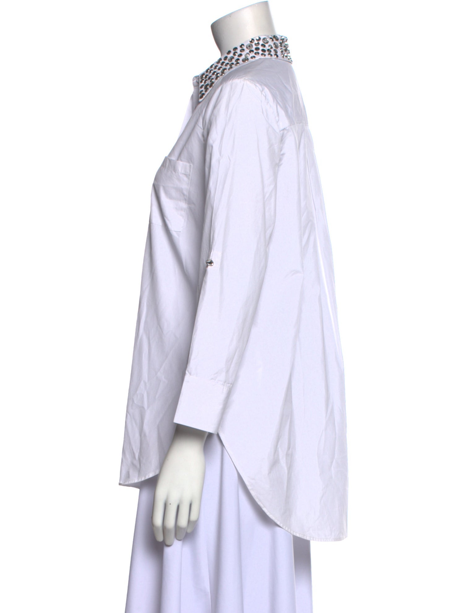 Alice + Olivia Three-Quarter Sleeve Button-Up Top