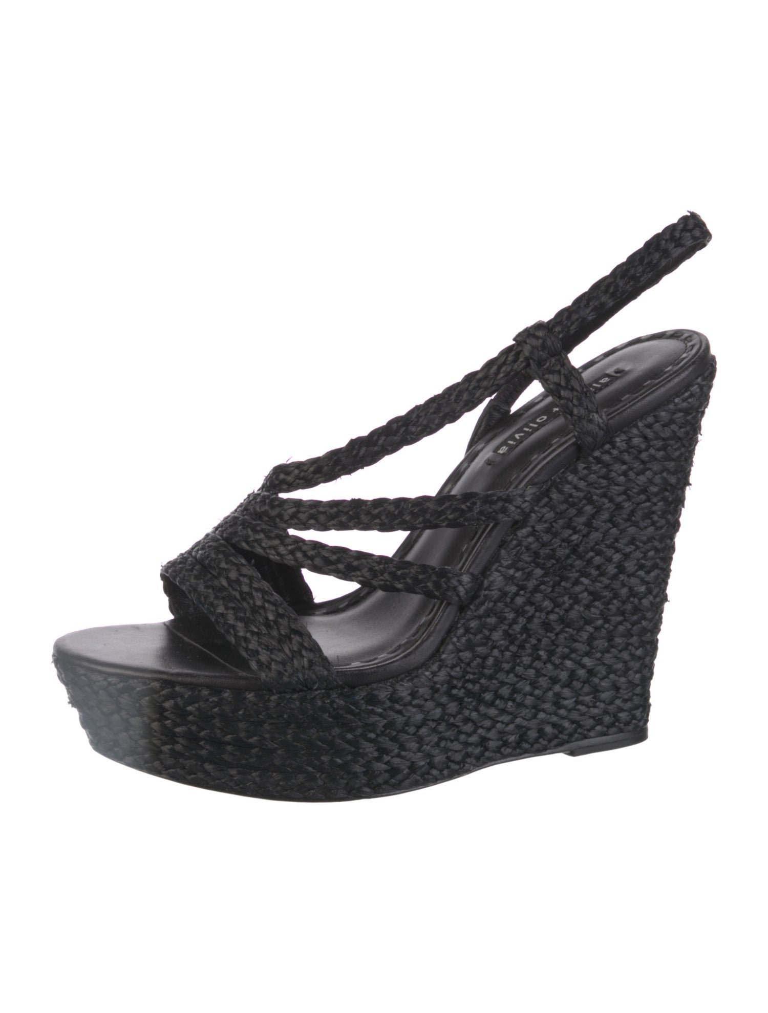 Alice + Olivia Straw Slingback Sandals