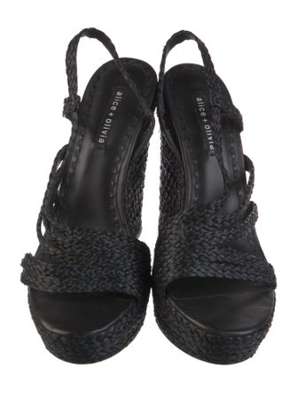 Alice + Olivia Straw Slingback Sandals