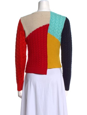 Alice + Olivia Wool Colorblock Pattern Sweater