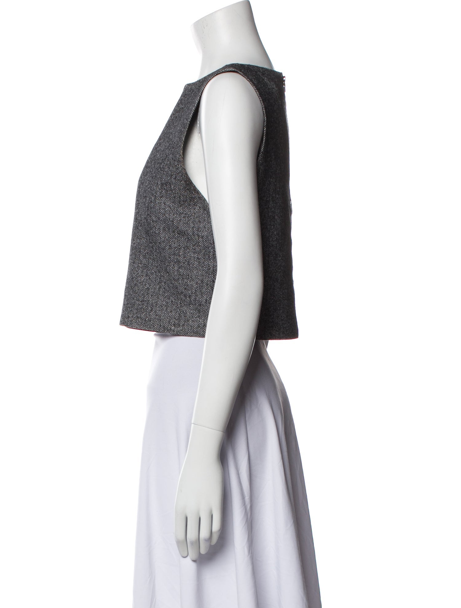 Alice + Olivia Bateau Neckline Sleeveless Crop Top