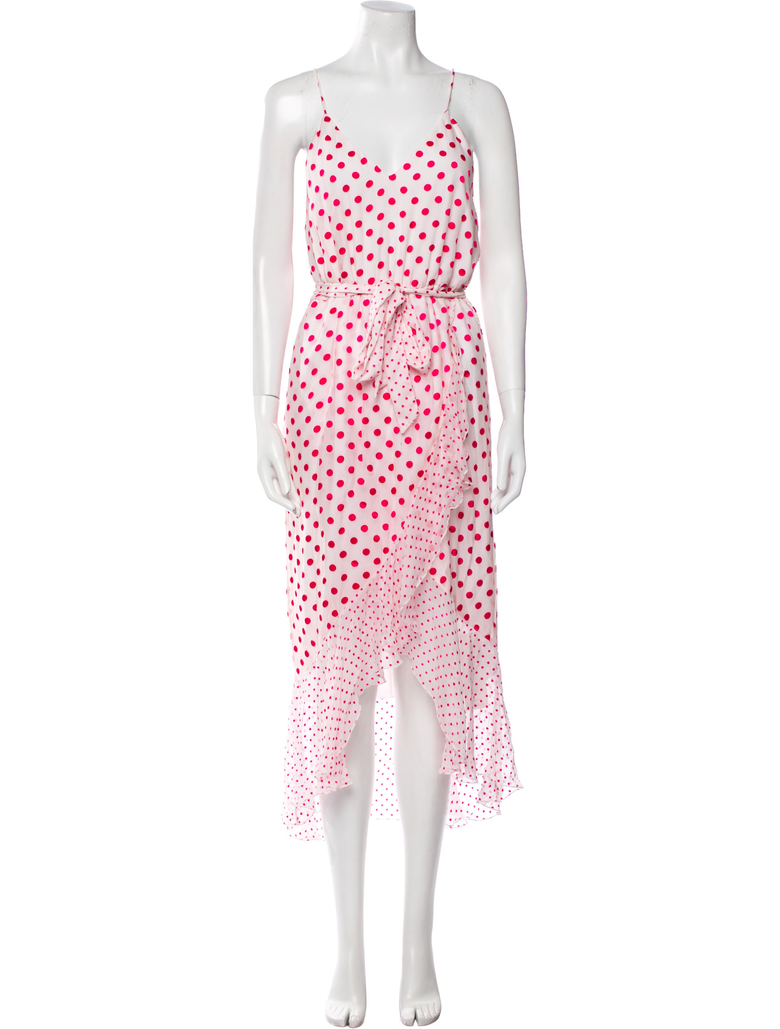 Alice + Olivia Polka Dot Print Midi Length Dress