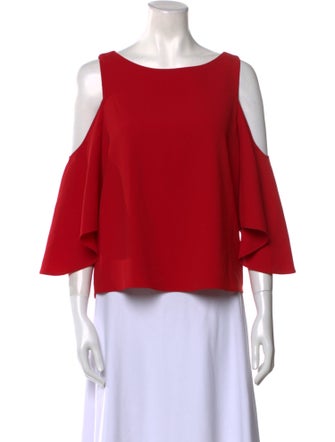 Alice + Olivia Scoop Neck Three-Quarter Sleeve Top