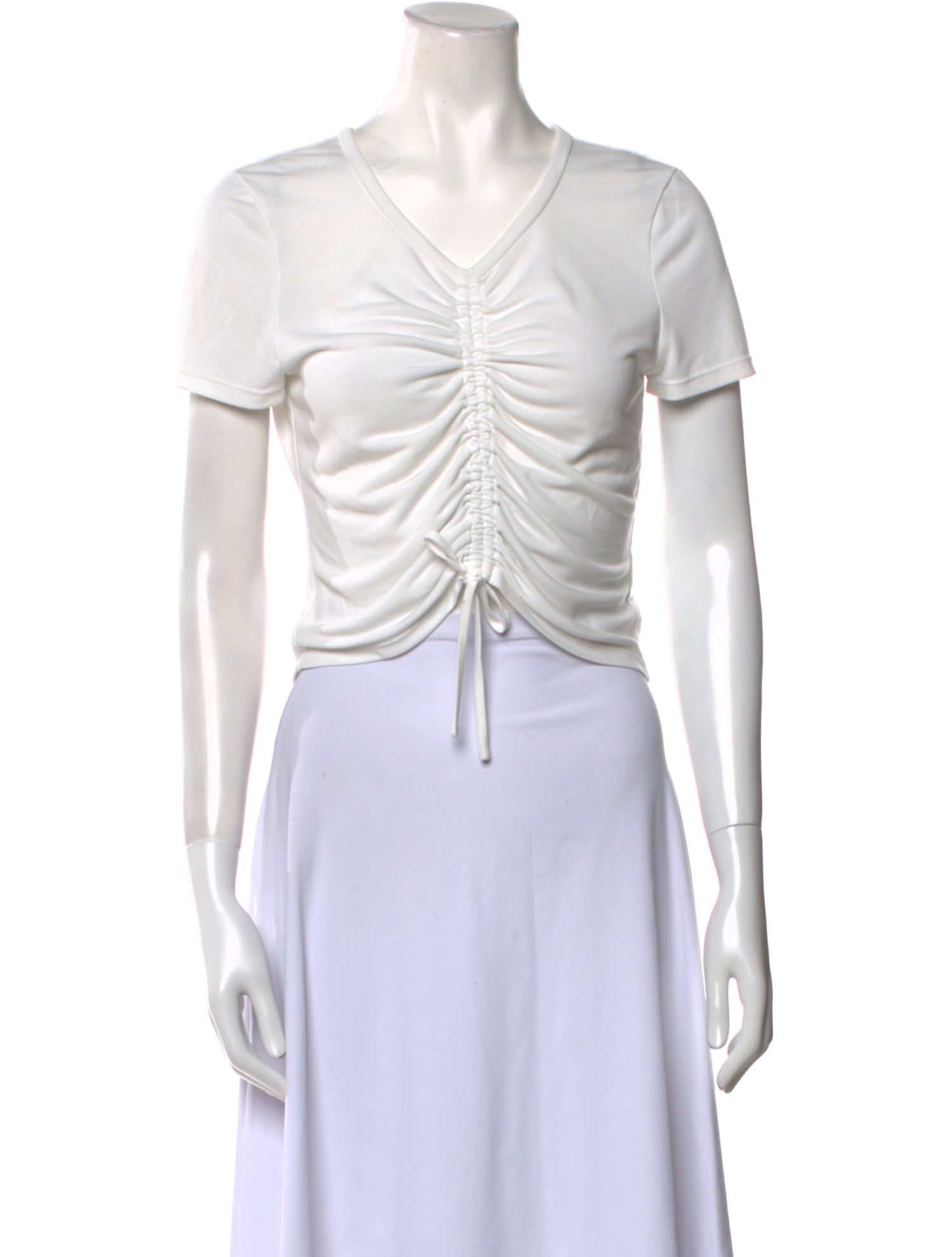 Alice + Olivia V-Neck Short Sleeve Crop Top