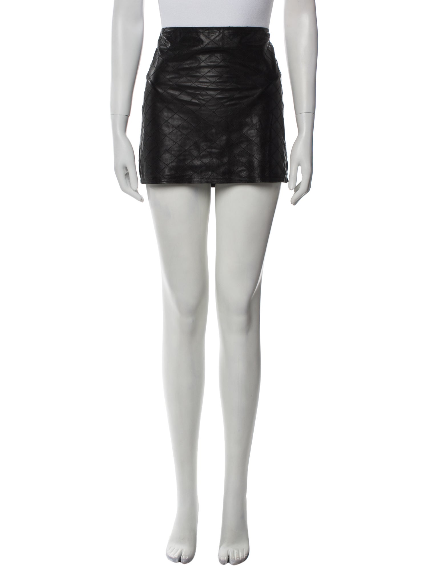 Alice + Olivia Lamb Leather Mini Skirt