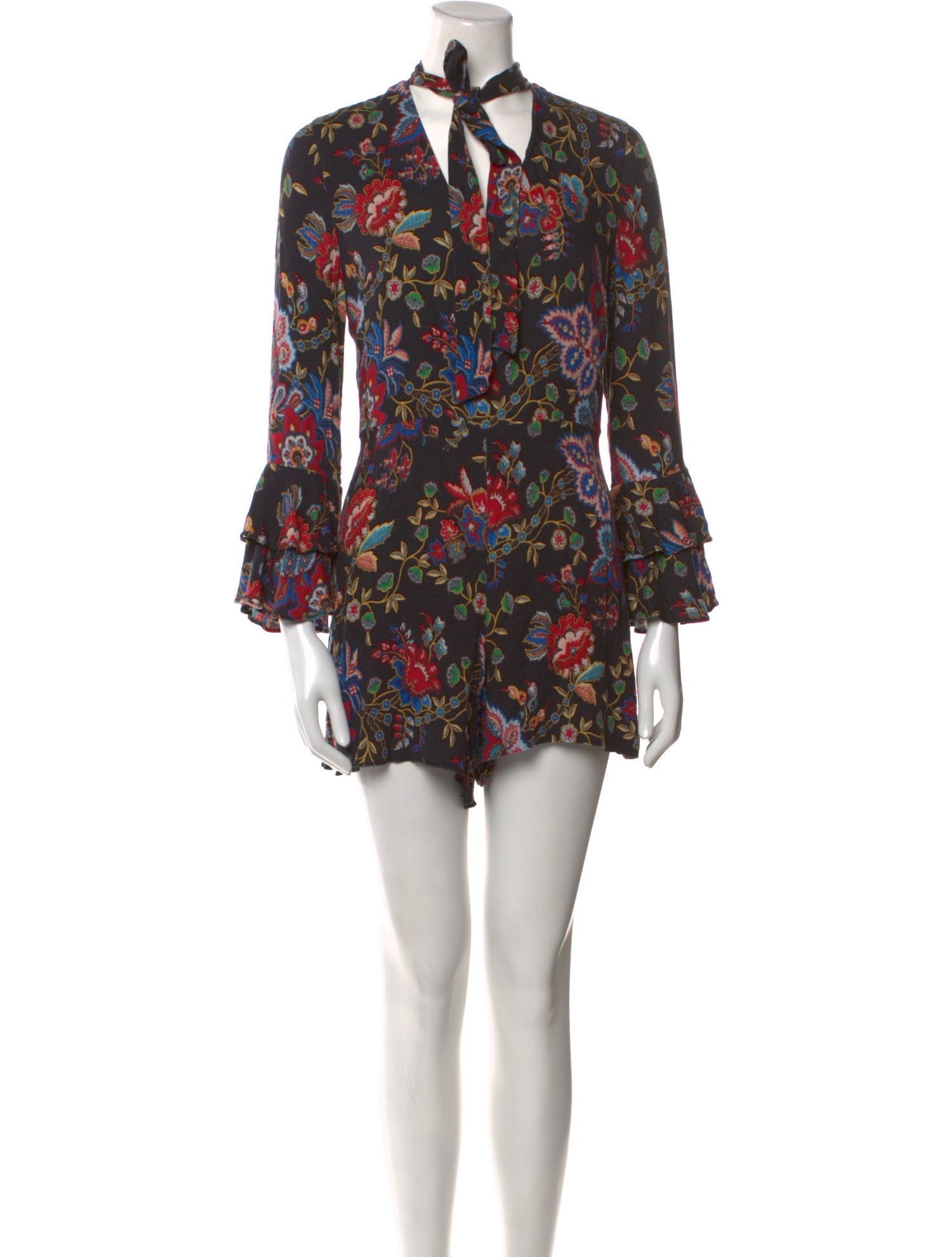 Alice + Olivia Silk Floral Print Romper