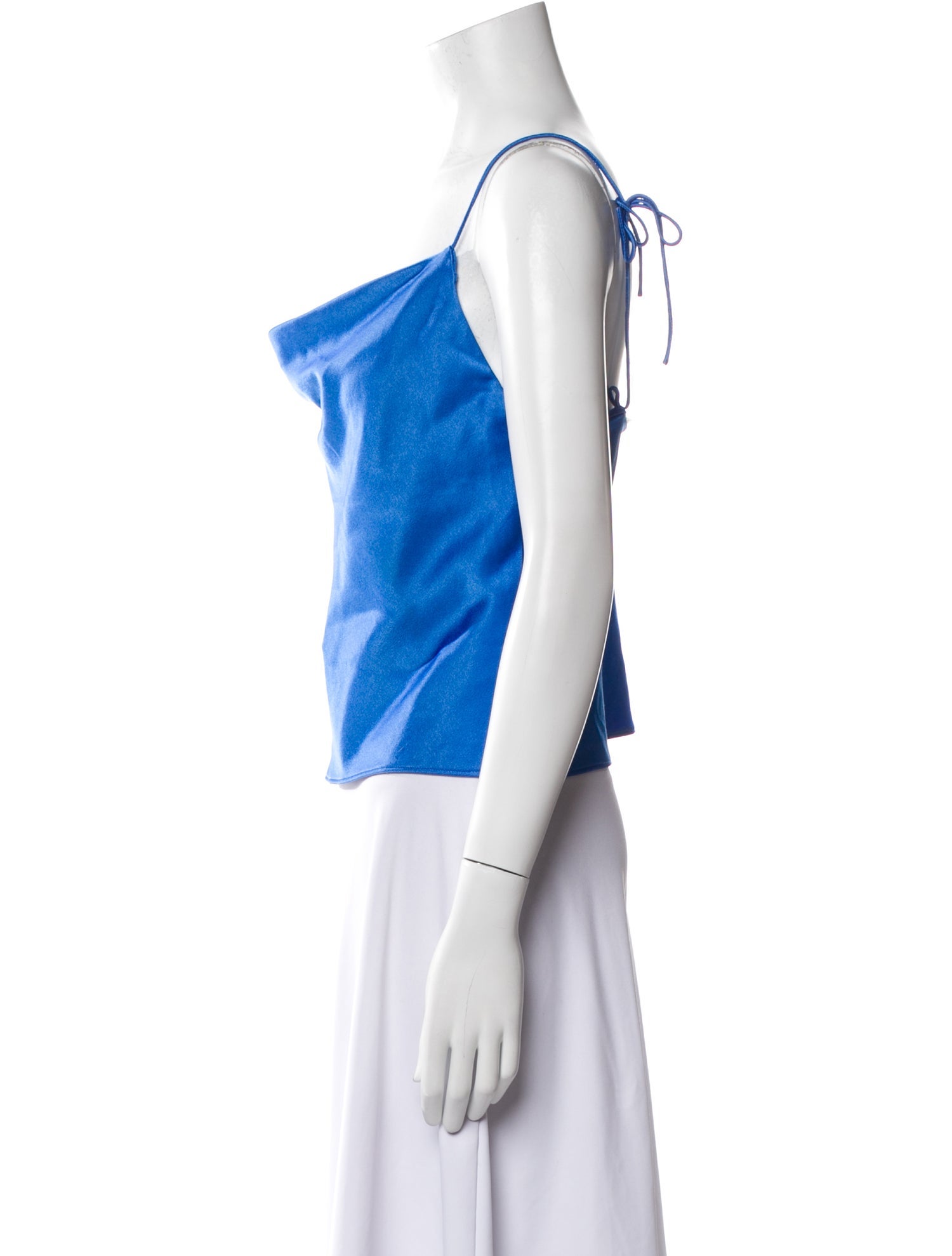 Alice + Olivia Satin Cowl Neck Crop Top