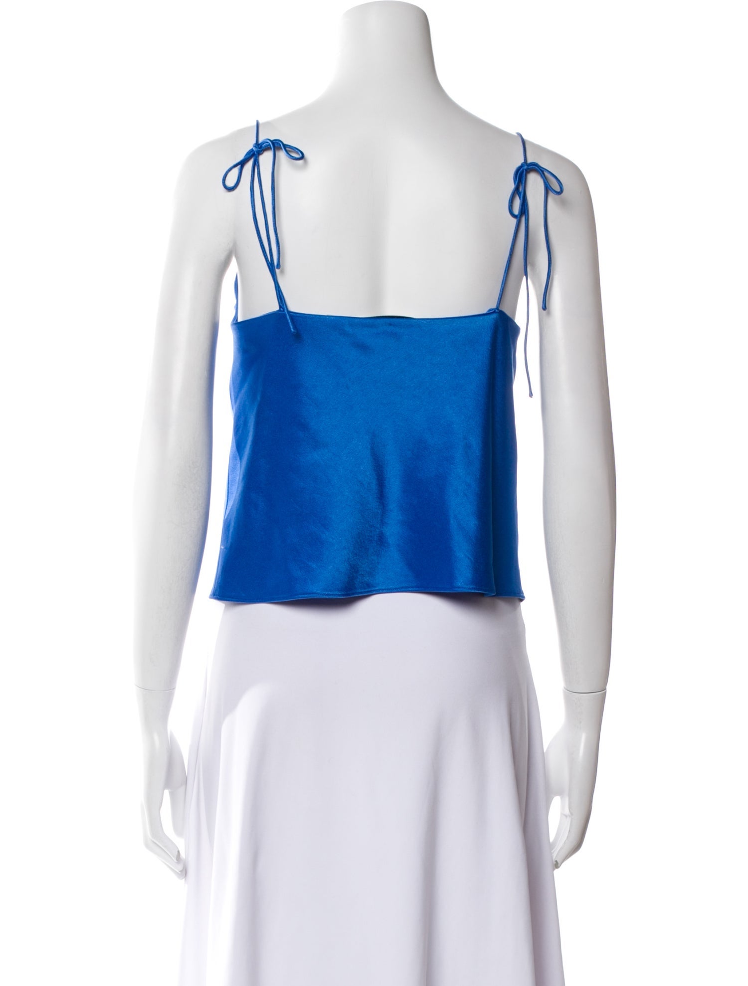 Alice + Olivia Satin Cowl Neck Crop Top