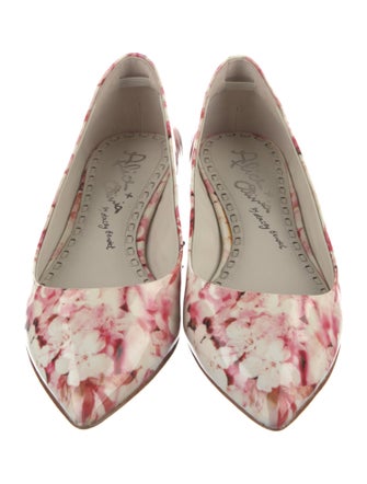 Alice + Olivia Patent Leather Floral Print Flats