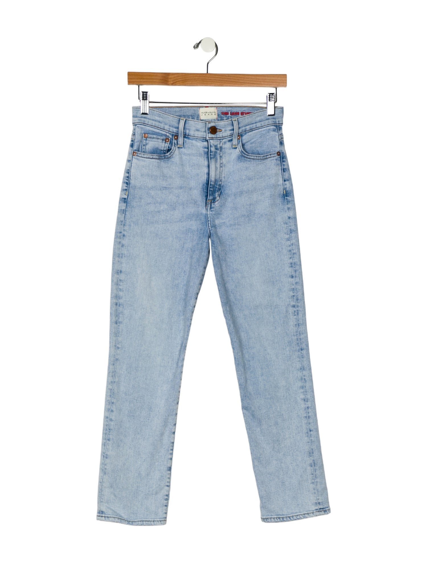Alice + Olivia Mid-Rise Straight Leg Jeans