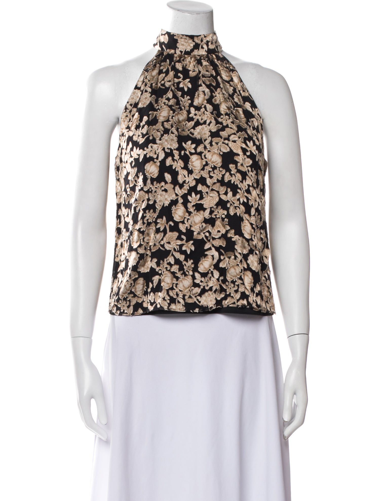 Alice + Olivia Floral Print Halterneck Crop Top