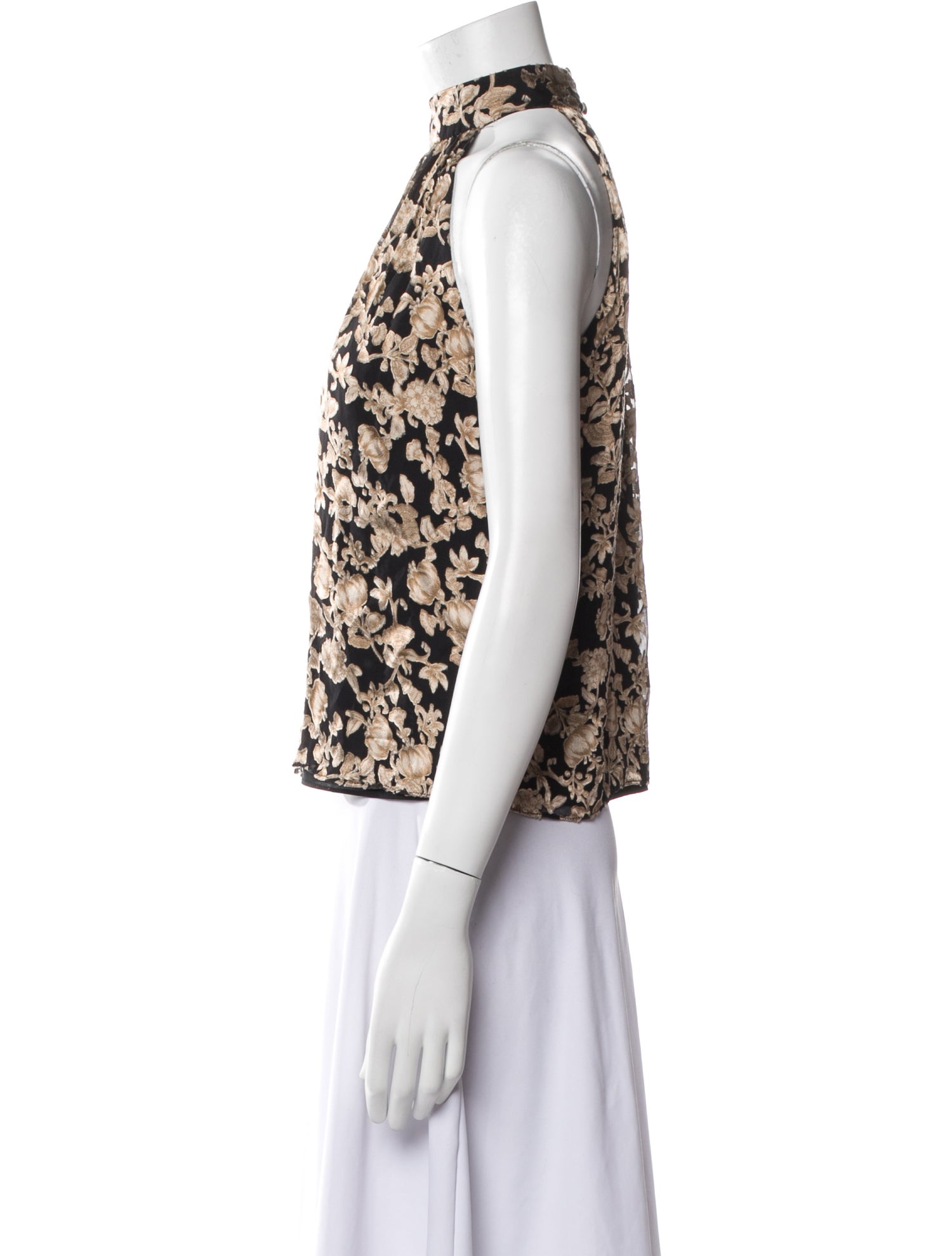 Alice + Olivia Floral Print Halterneck Crop Top