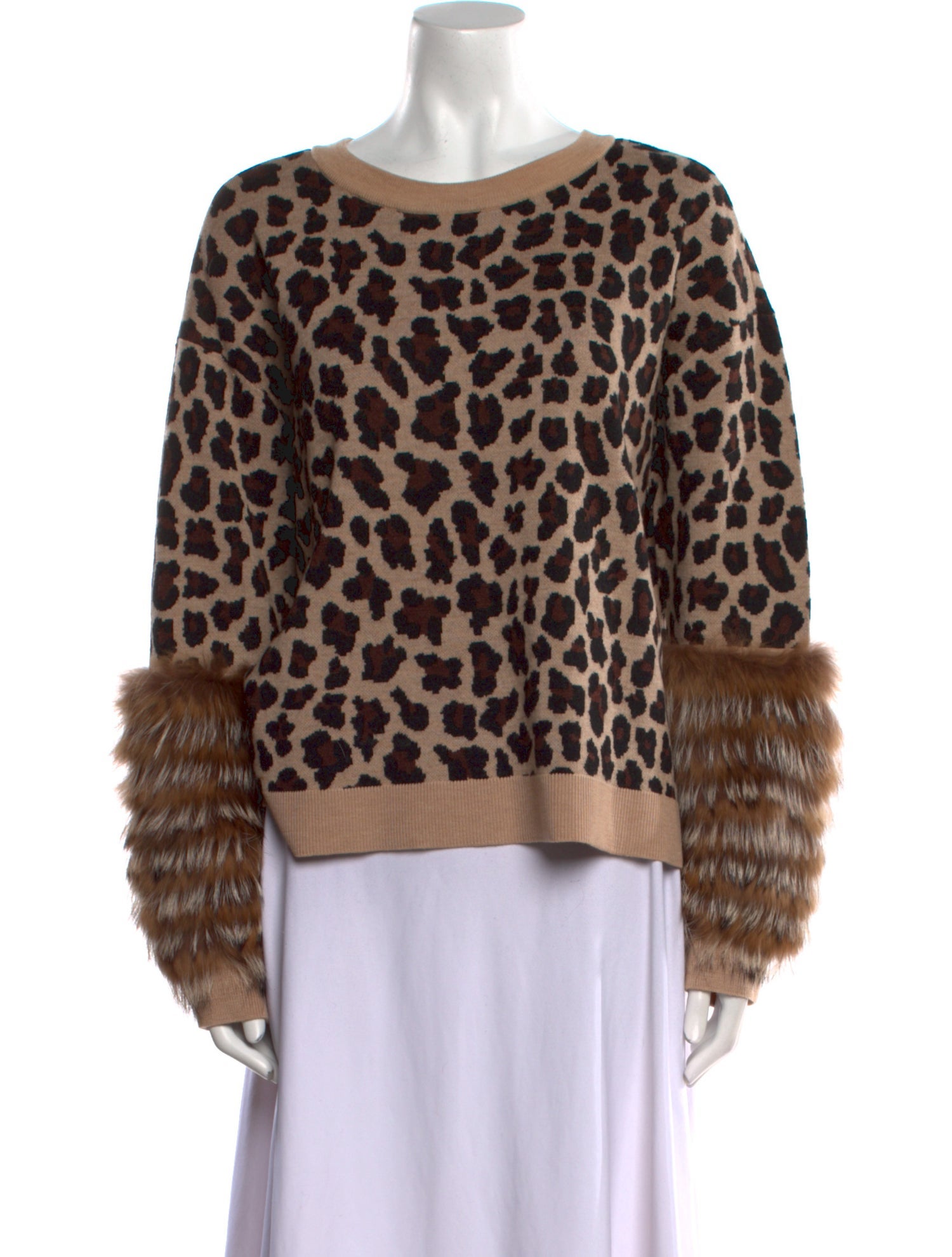 Alice + Olivia Wool Animal Print Sweater