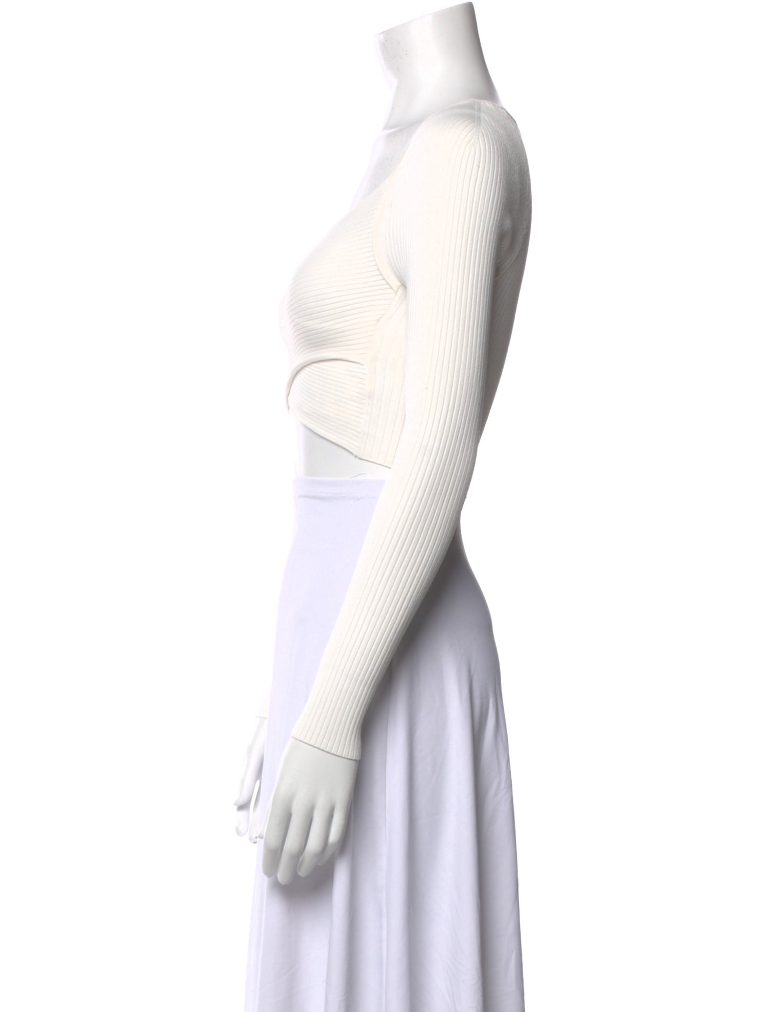 Alice + Olivia V-Neck Long Sleeve Crop Top