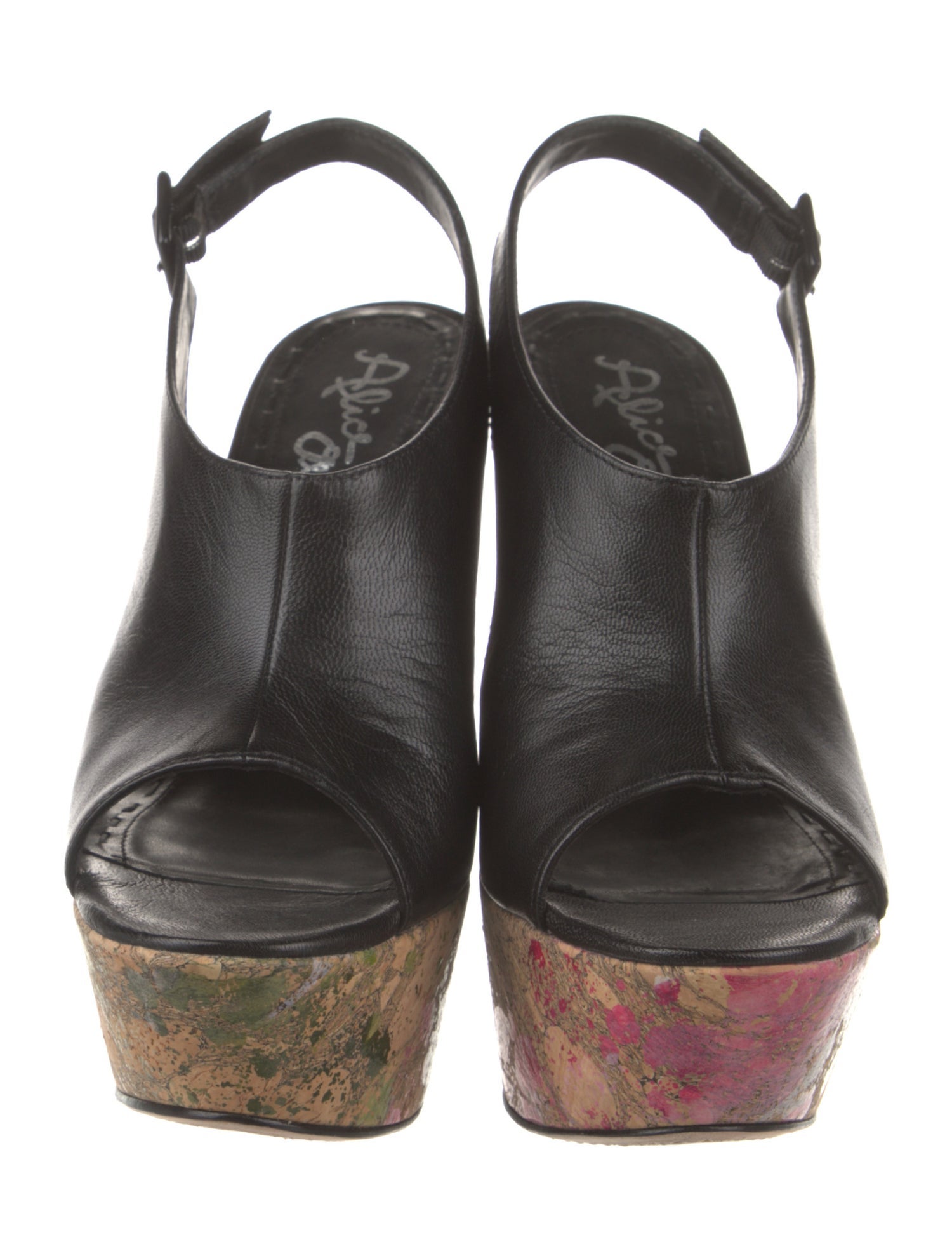 Alice + Olivia Leather Slingback Sandals