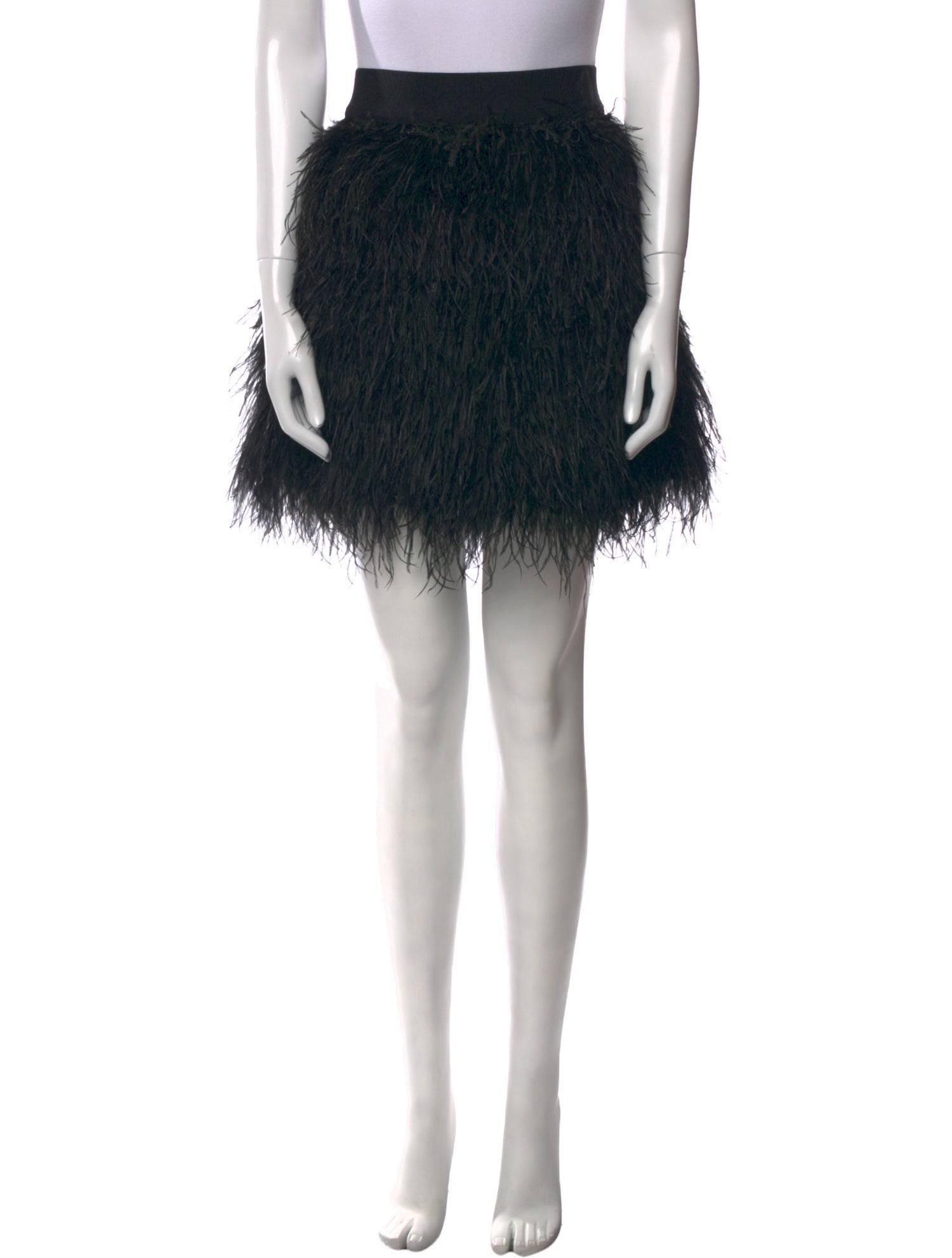 Alice + Olivia Feather Trim Knee-Length Skirt