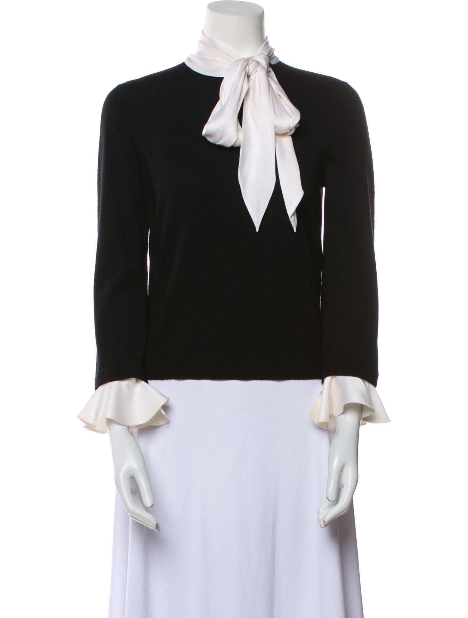 Alice + Olivia Wool Tie Neck Sweater