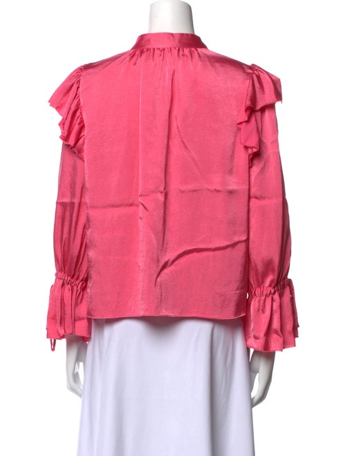 Alice + Olivia Mock Neck Long Sleeve Button-Up Top
