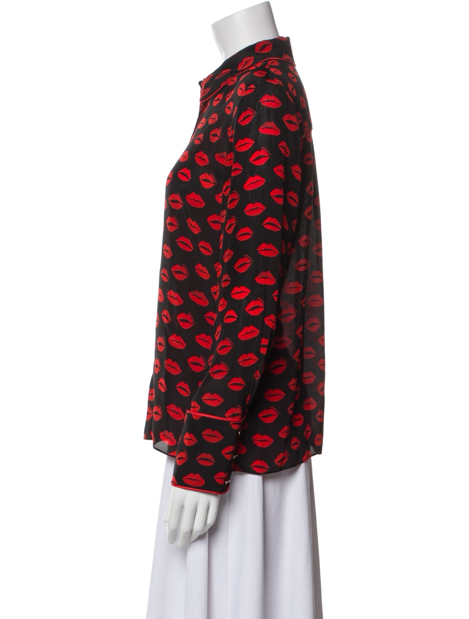 Alice + Olivia Silk Printed Button-Up Top w/ Tags