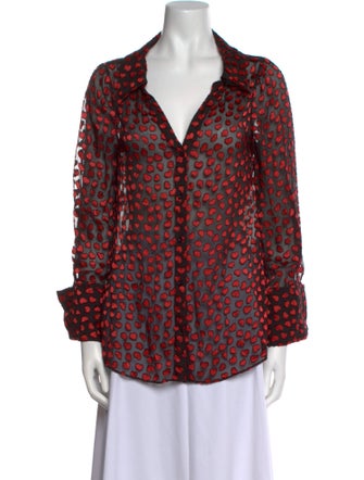 Alice + Olivia Printed Long Sleeve Blouse