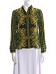 Alice + Olivia Silk Printed Button-Up Top