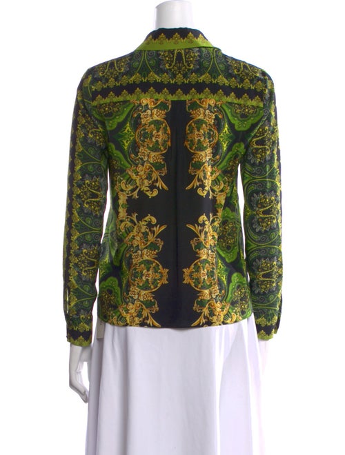 Alice + Olivia Silk Printed Button-Up Top