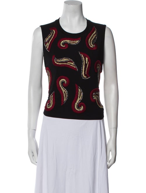 Alice + Olivia Printed Crew Neck Top