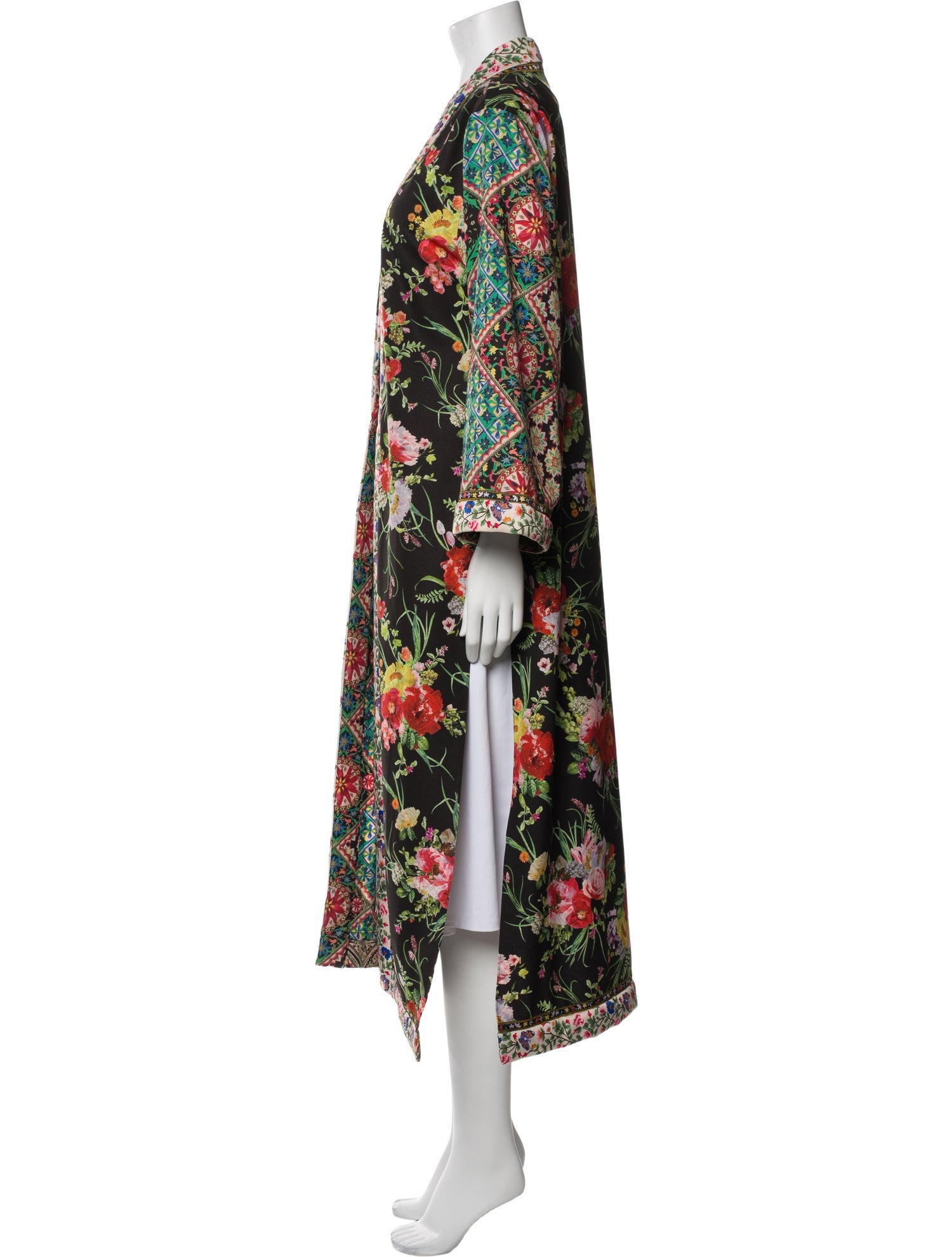 Alice + Olivia Floral Print Cutout Accent Robe
