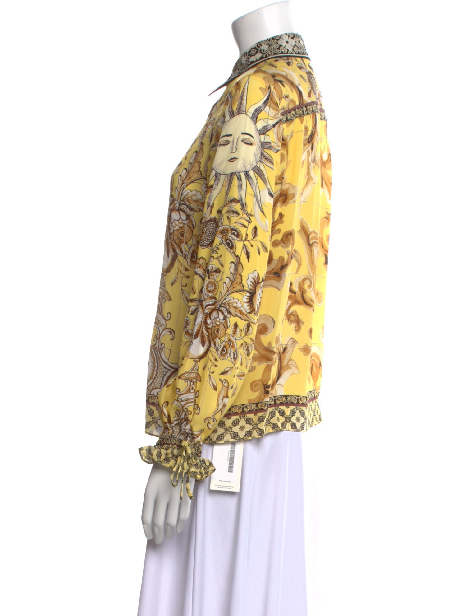 Alice + Olivia Silk Printed Button-Up Top