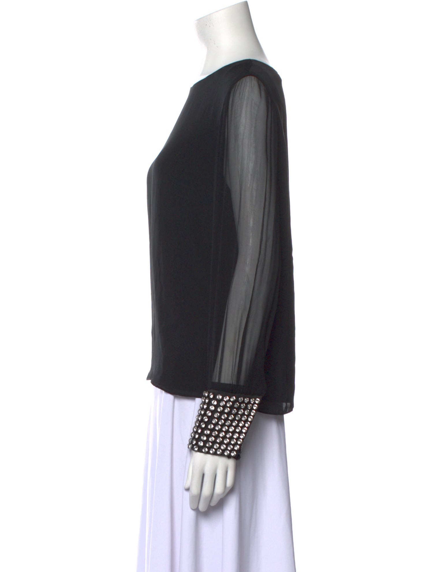 Alice + Olivia Silk Scoop Neck Blouse