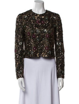 Alice + Olivia Silk Tweed Pattern Evening Jacket