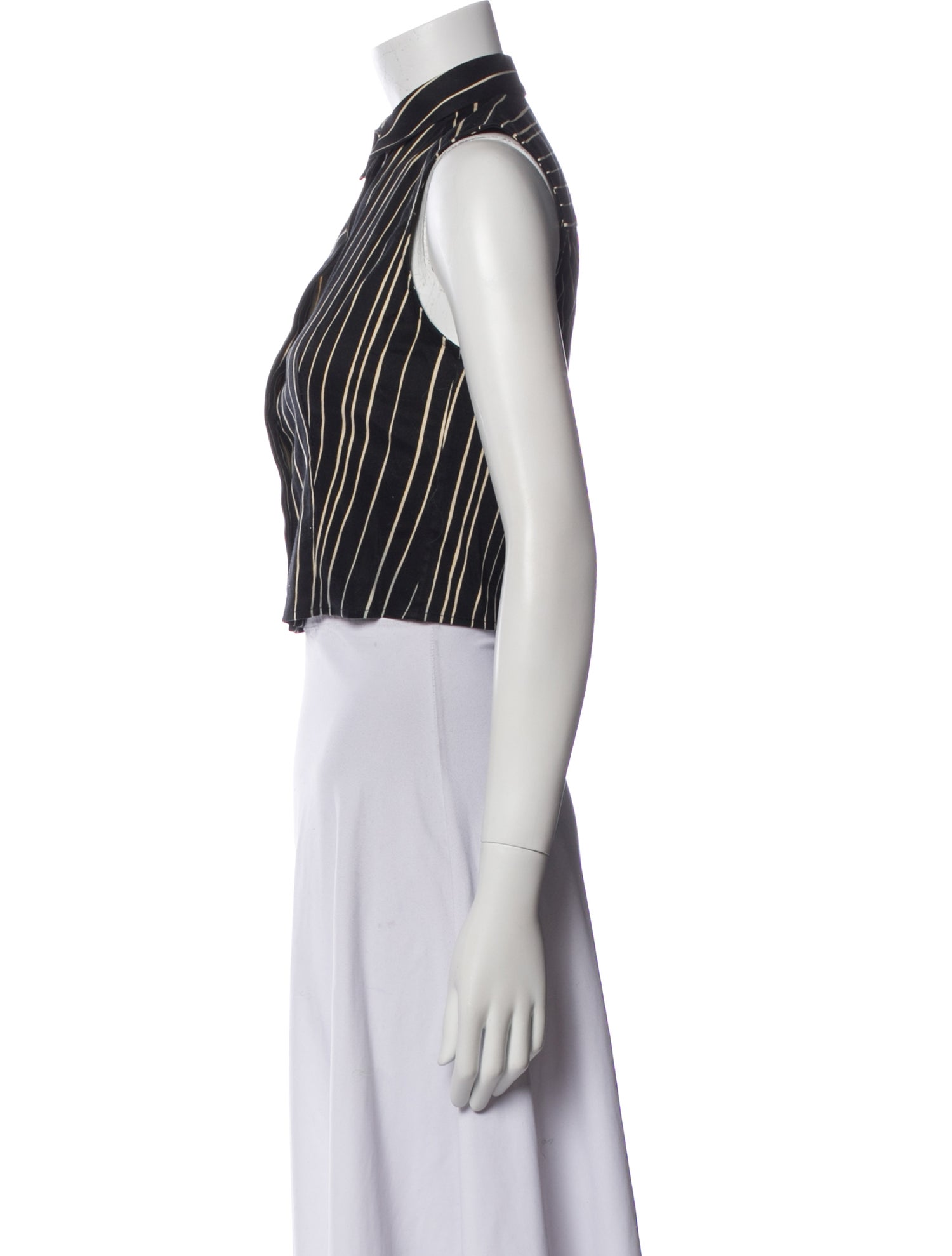 Alice + Olivia Striped Mock Neck Crop Top