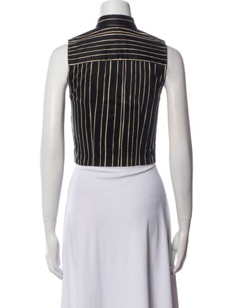 Alice + Olivia Striped Mock Neck Crop Top