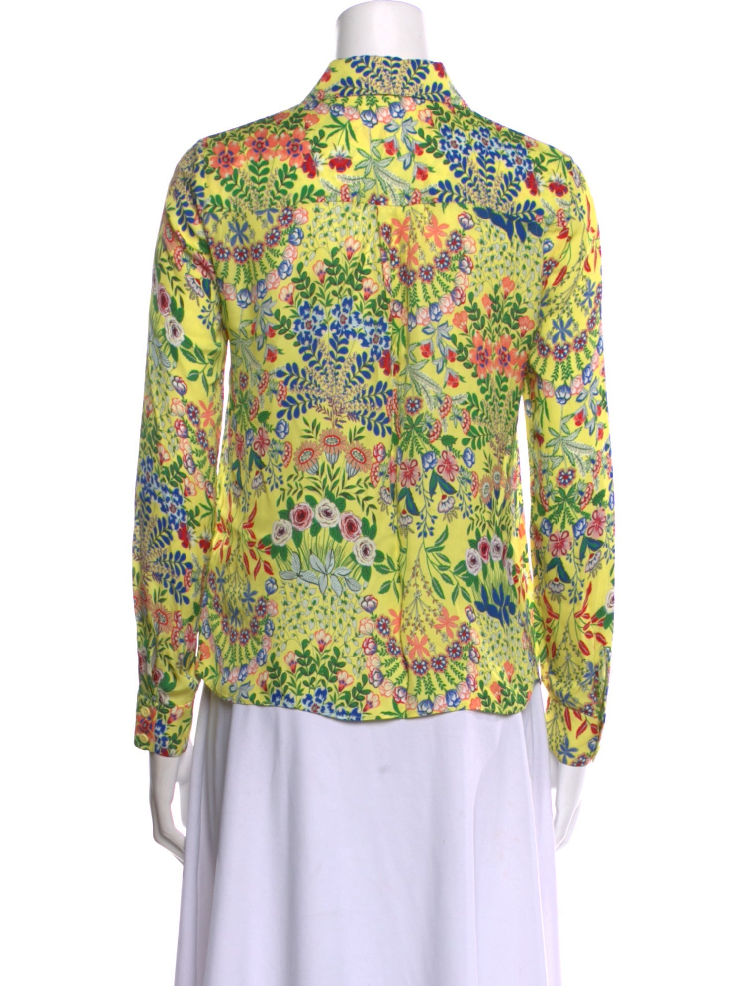 Alice + Olivia Floral Print Mock Neck Blouse