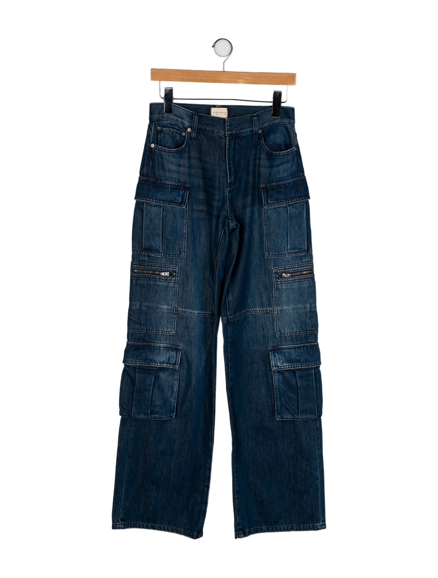 Alice + Olivia Mid-Rise Wide Leg Jeans