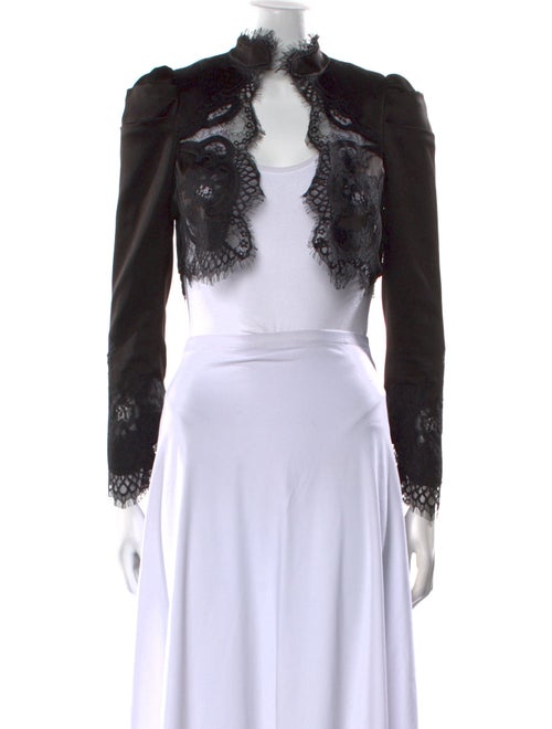 Alice + Olivia Mock Neck Long Sleeve Crop Top