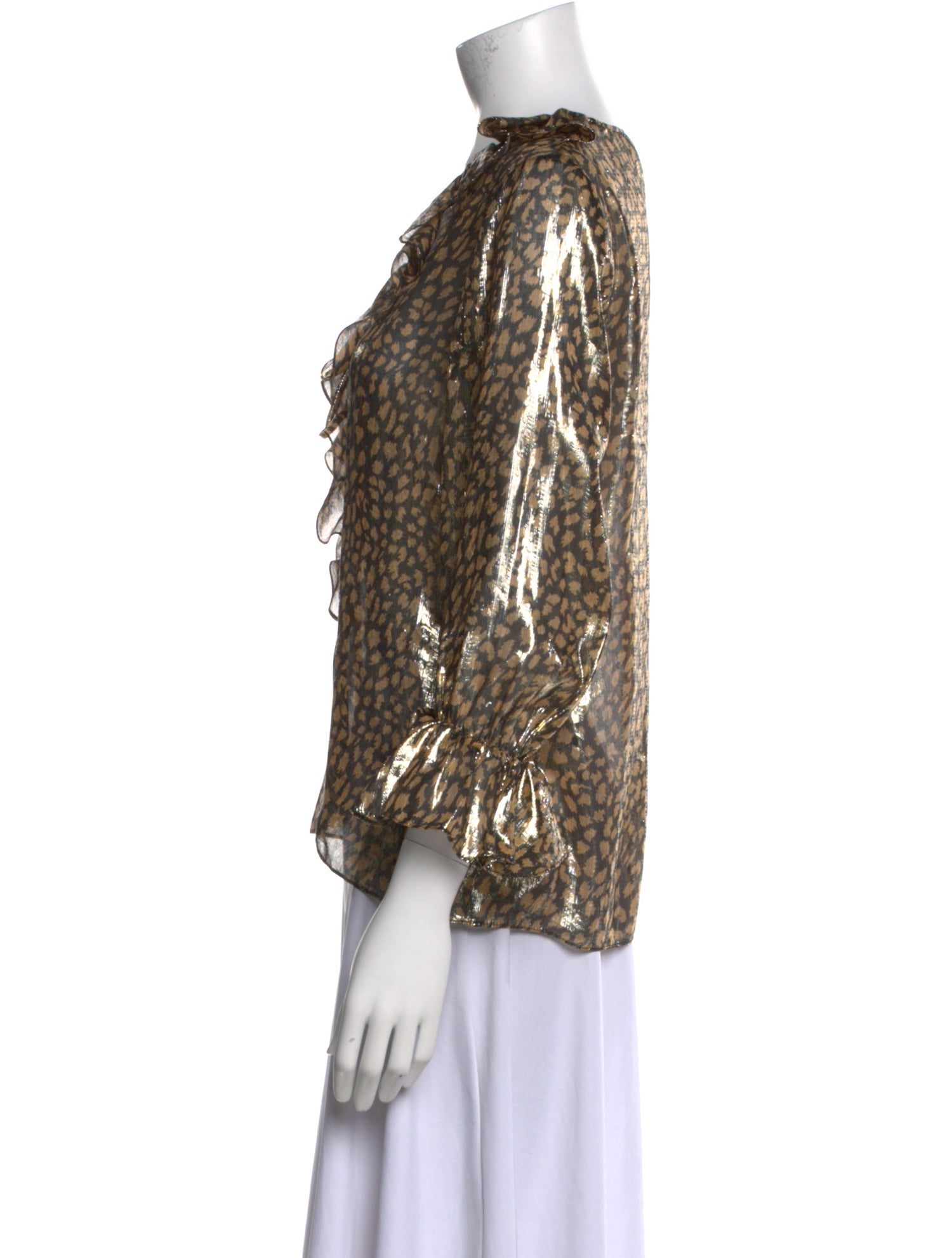 Alice + Olivia Silk Animal Print Blouse