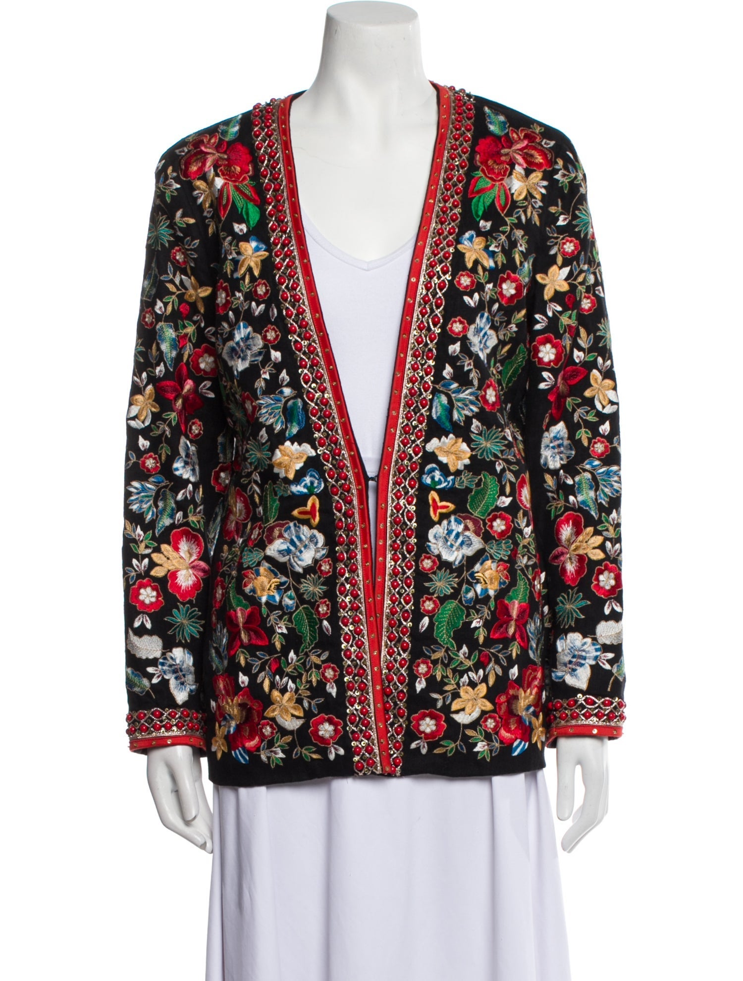 Alice + Olivia Linen Floral Print Blazer