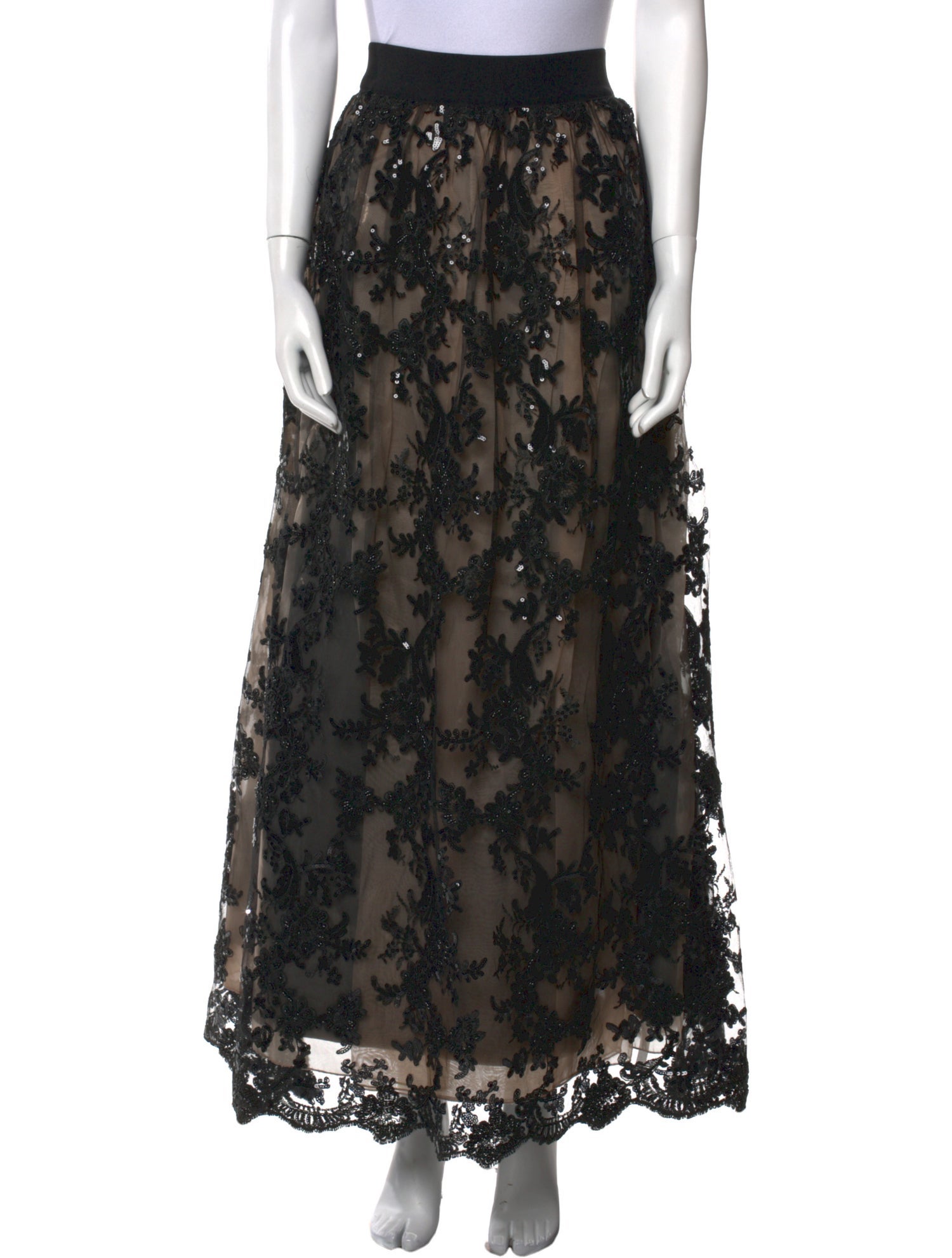 Alice + Olivia Lace Pattern Long Skirt